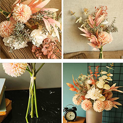 hanlongyu Artificial Flowers Fall Decor Wedding Bouquet, Silk Dandelion Fake Flowers for Dining Table Decor Centerpieces, Wedding Bridal DIY Bouquet Halloween Christmas Home Décor image 1