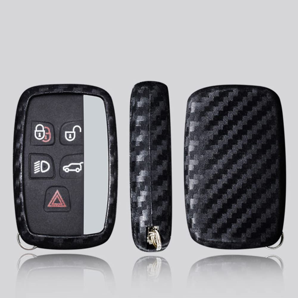 Silicone Carbon Fiber Look Car Key Case Cover Accessories For Land Range Rover e