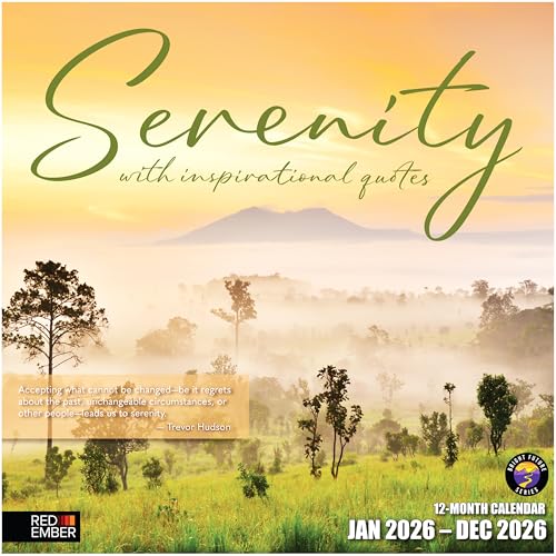 RED EMBER Select - Serenity with Inspirational Quotes 2026 Wall Calendar 12 Month | 12' x 24' Open | Thick & Sturdy Paper | Holiday Gift | Zen Nature Calendar 2026