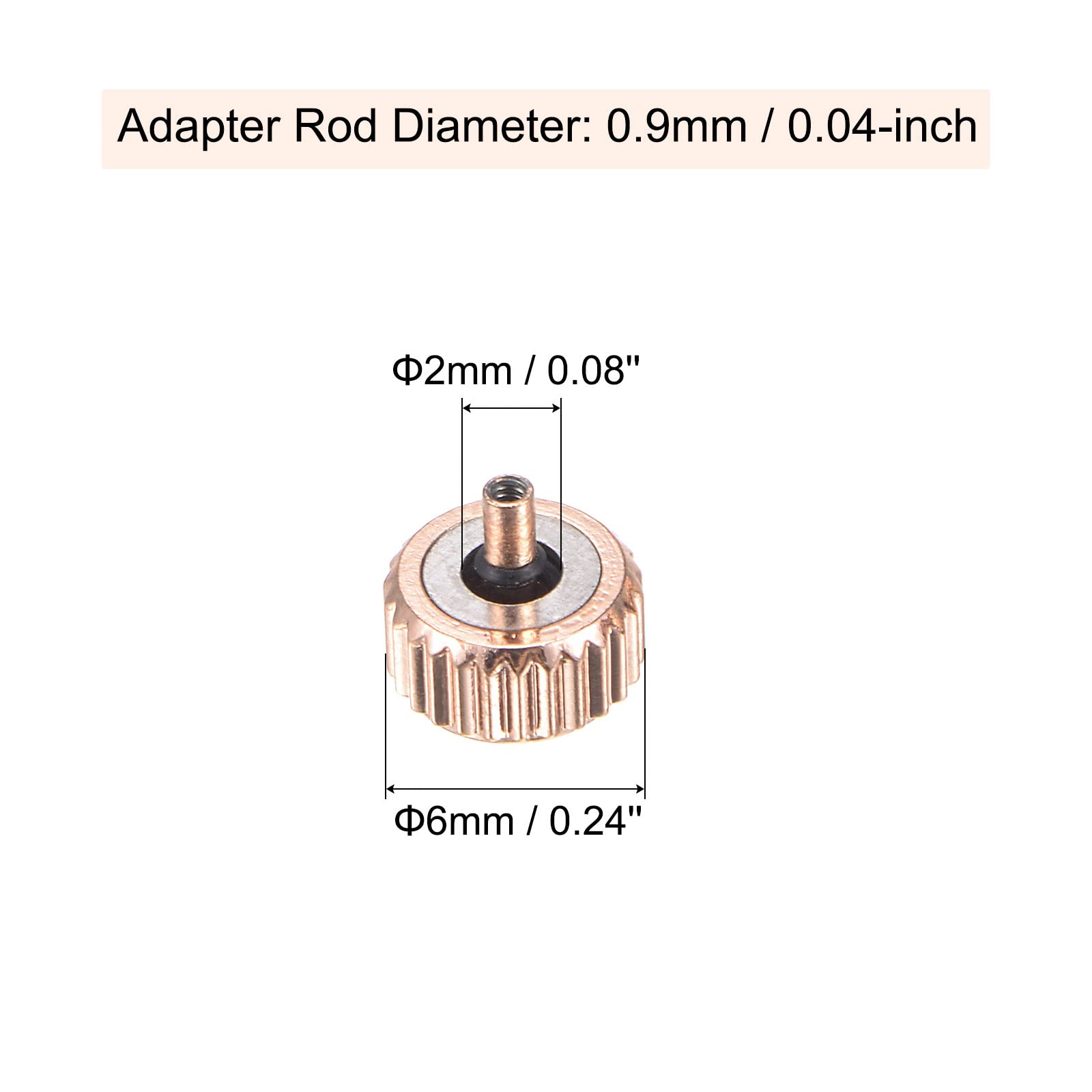 Lot De 2 Couronnes De Montre Dorées 6mm Avec Longue Tige - ID 2,5mm - Pour Réparation Horlogère