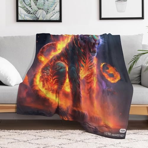 Couverture tigre impression 3D flanelle pour couvre-lit 130x180 - 3