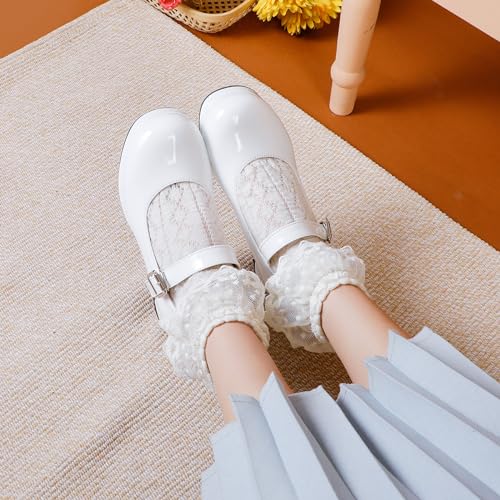 Mary Jane Heels Round Closed Toe High Block Chunky Heels Mary Jane Pumps Comfortable Vintage Heels Dress Shoes3
