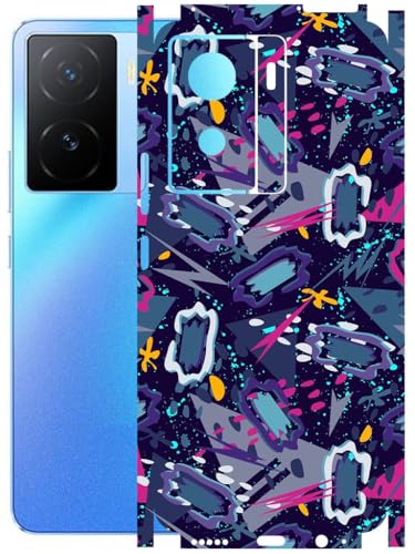 Image of AtOdds - Full Body Back Screen Guard Protector Film - Lamination Wrap Skin Sticker Compatible with IQOO Z7 (5G) | Scratchproof Matte Finish (Abstract)