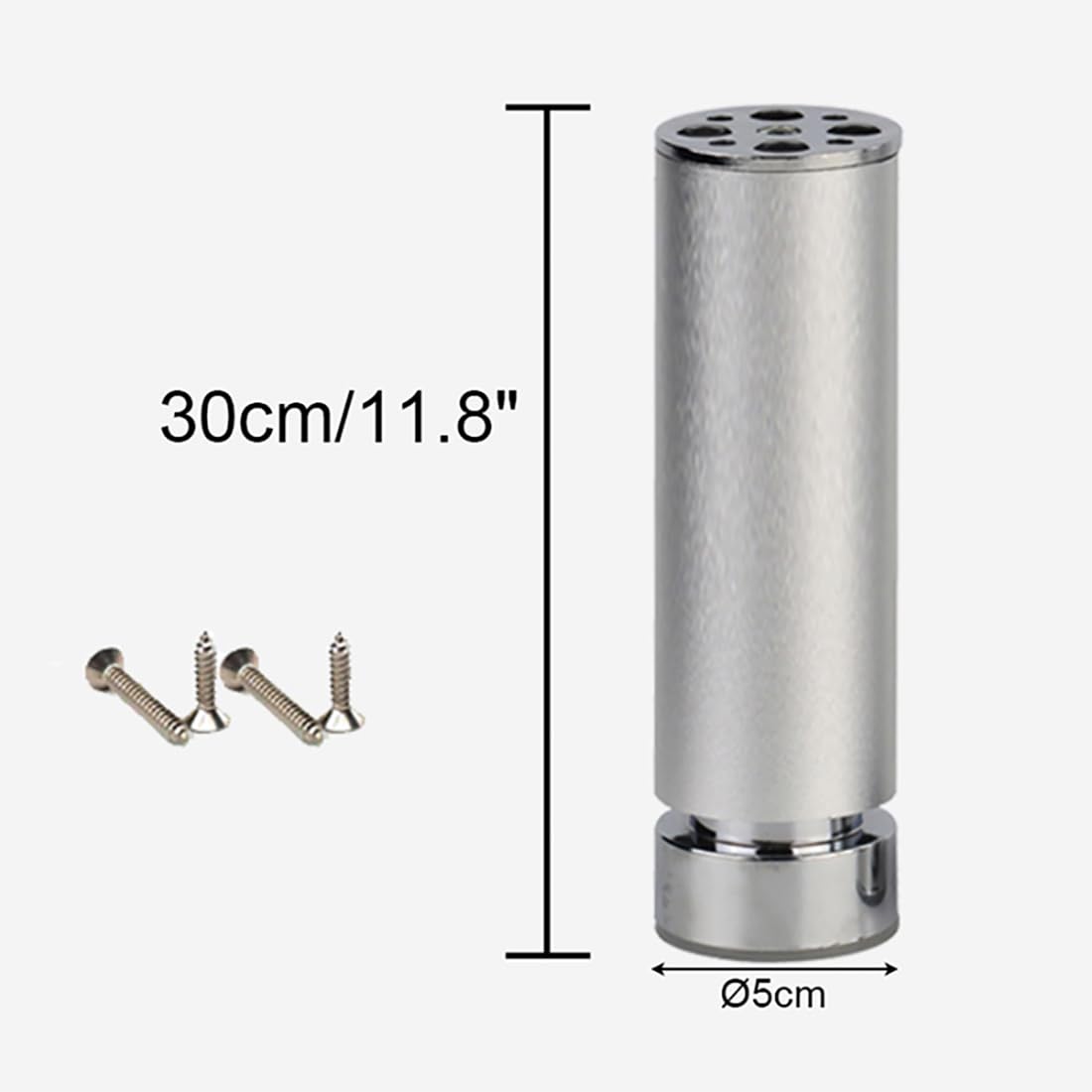 Pies de Mesa Plata, 4 Piezas Redondos Pies para Muebles Ajustable Aleación de Aluminio | Acabado Anodizada Altura 6-40cm Patas para Muebles Bano Patas de Mesa 40cm/15.7"