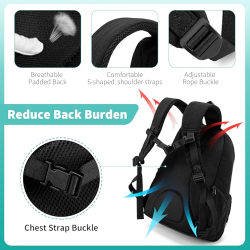 NOL Natural Organic Lifestyle Women's Quilted Puffer Backpack, Large Waterproof Lightweight Puffy Bookbag, Carry on Daypack for Travel, Work (Black)3