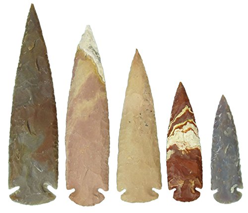 HARMONIZE Reiki Healing Crystal Handmade Natural Indian Agate Stone Set of 5 Arrowhead Spearhead