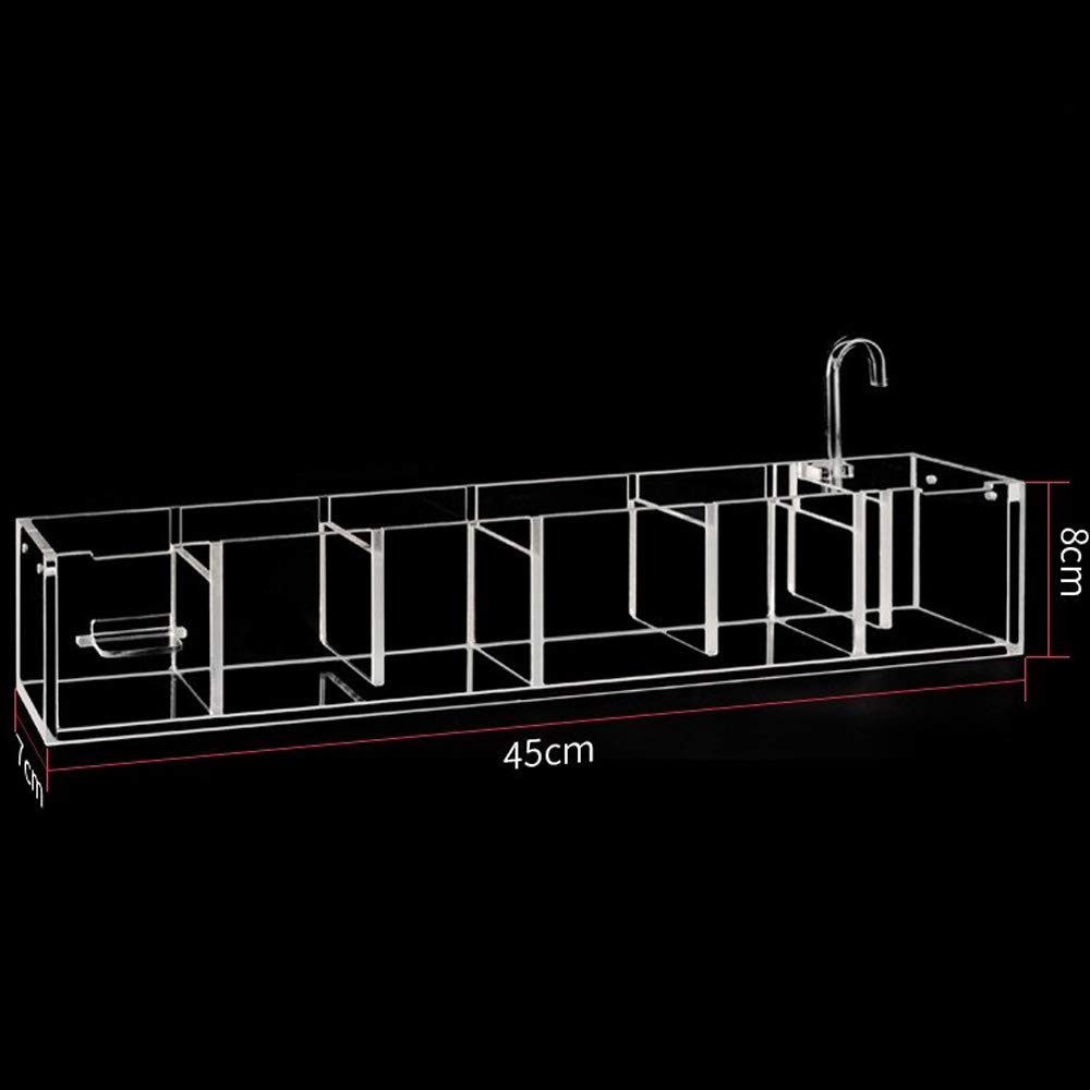 DOONARCES 6 Grids Acrylic Fish Tank Filter Box External Aquarium Water Filter Case Transparent Acrylic Hang On Filter Box Aquarium Accessory for Restaurant Home Hotel, Without Pump (6 Grids)