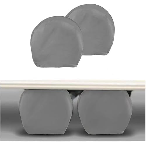 MORNYRAY Tire Covers 2 Pack,Waterproof Anti-UV Snow Sun Rain Tire Covers for RV,Truck, SUV, Trailer, Camper. (Charcoal, Fits for Tire Diameters 27" - 29")