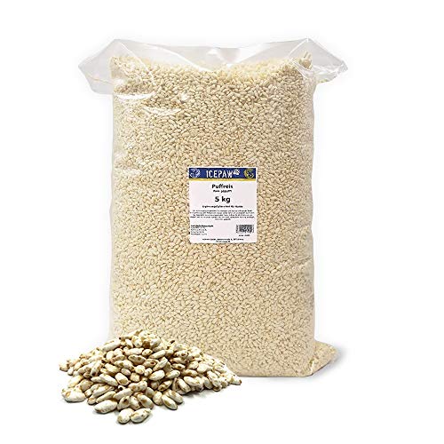 ICEPAW Puffreis für Hunde I zum Strecken der Mahlzeit I leicht verdaulich I 1 Beutel (5 kg)