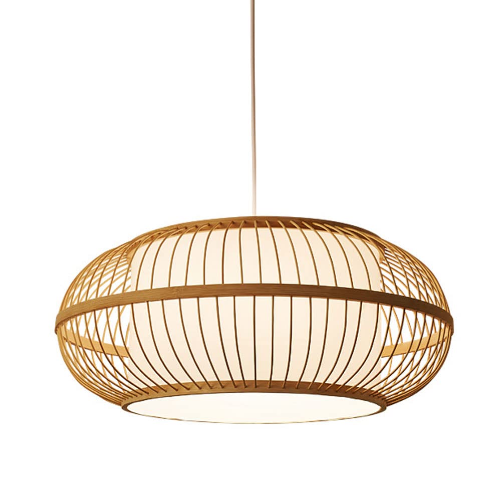 LYMSXAZOU Chinese Style Lantern Chandelier Rattan Basket Wicker Pendant Lamp Decorative Creative Woven Lampshade Hanging Decorations Rustic Japanese Bedroom Dining Room Southeast Asian