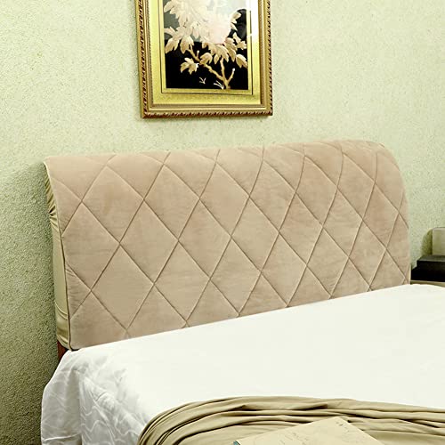 Stretch-Bett-Kopfteilbezug, Samt, dick, Diamant-Gitter, Kopfteil-Schonbezug, staubdichter Schutz für Holz/Rattan/gepolstertes Metall-Kopfteil, King-Size-Größe (B x H x T): 2 m Cover