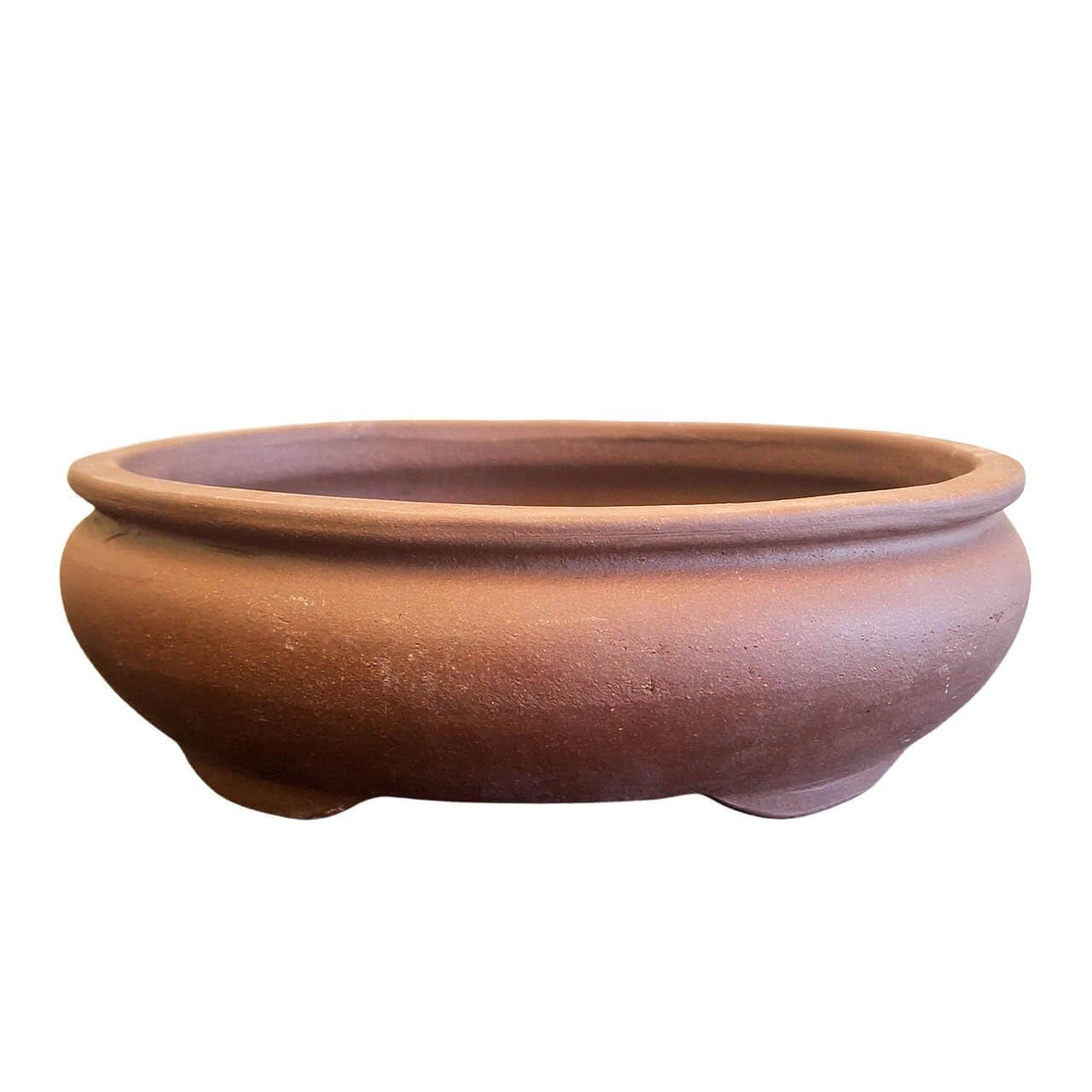 Unglazed Bonsai Pot - 205 x 160 x 65 - Brown Oval Garden Planter| Ceramic Tray