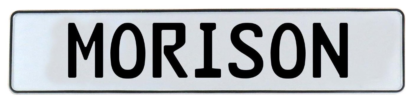 Vintage Parts 714714 Wall Art (Morison White Stamped Aluminum Street Sign Mancave)