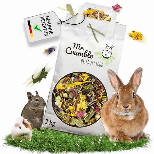 Mr. Crumble Sonnentraum getrocknete Blüten-Kräuter-Mischung getreidefrei für Kaninchen Meerschweinchen und andere Nager 1 kg
