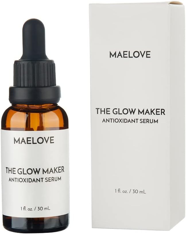 MAELOVE The Glow Maker Antioxidant Serum featuring Vitamin C + E Ferulic Acid Serum -Firming Anti Aging Serum, Pore Minimizer-1 fl oz
