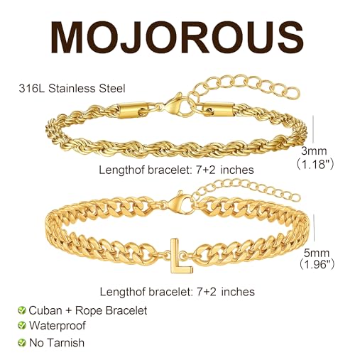 Pulsera para Hombre Cadena Cubana Ajustable Dorada miniatura 3