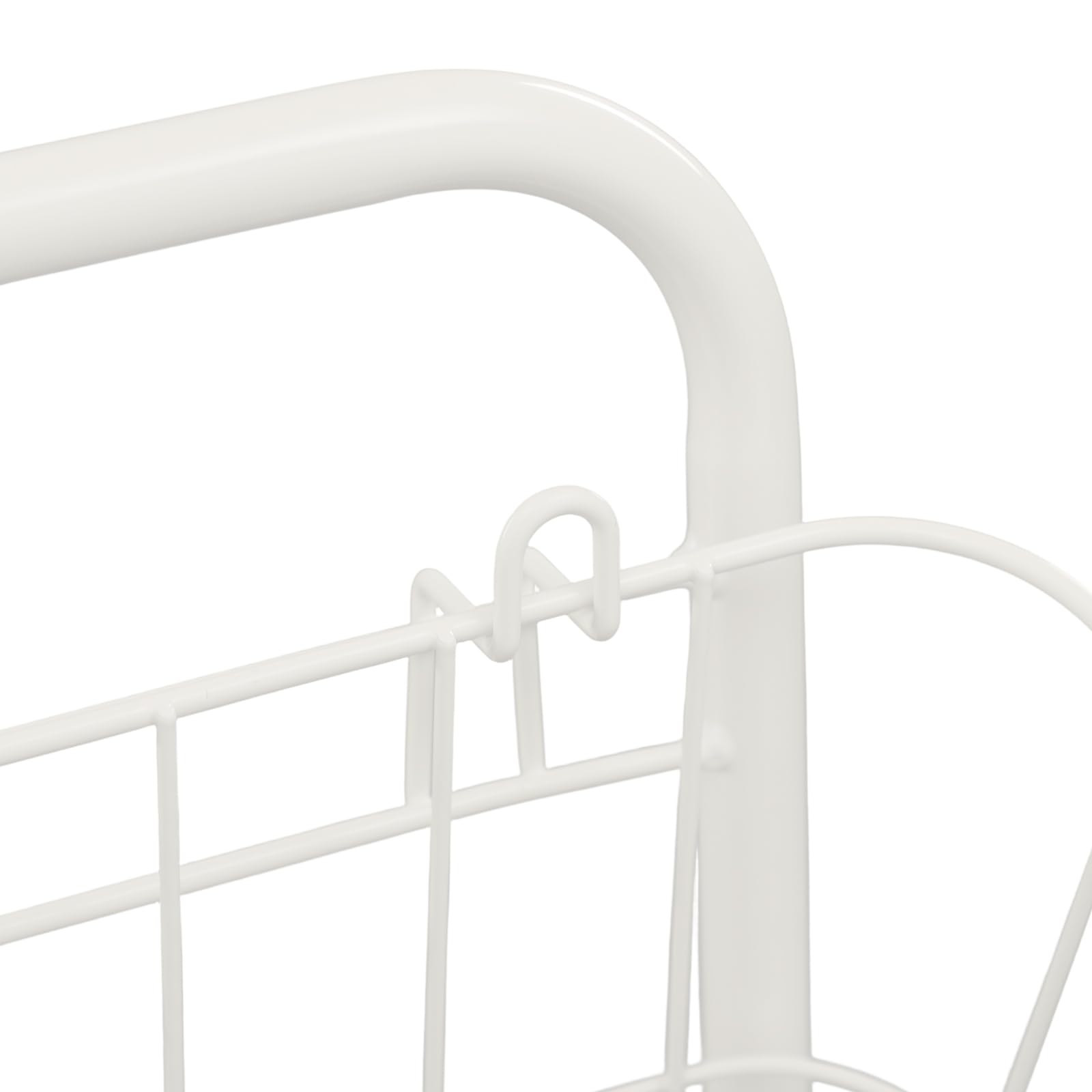 WooDerson Cesto portabiancheria su ruote, carrello portaoggetti a 3 livelli, pieghevole, grande cesto portabiancheria in metallo, multifunzione, per bagno, lavanderia, cucina, 26 x 32 x 123 cm (bianco