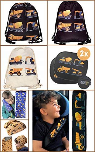 HECKBO® Kindergymtas voor jongens | bouwvoertuigen motief voor jongens | voor kleuterschool, wieg, reizen, sport, school… - Image 8