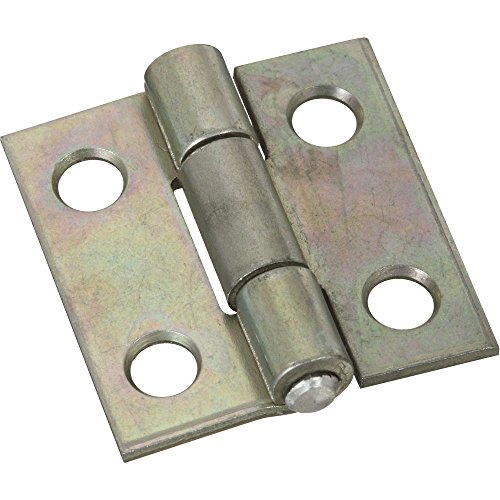 National Hardware Non-Removable Pin Hinges, 1", Steel, 2-Pack, Zinc Plated