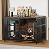 Easycom xxl dog crate furniture with name tag heavy duty dog kennel indoor for large dogs escape proof and chew proof dog cage for high anxiety dog decorate house as tv stand end table  urban country home decor