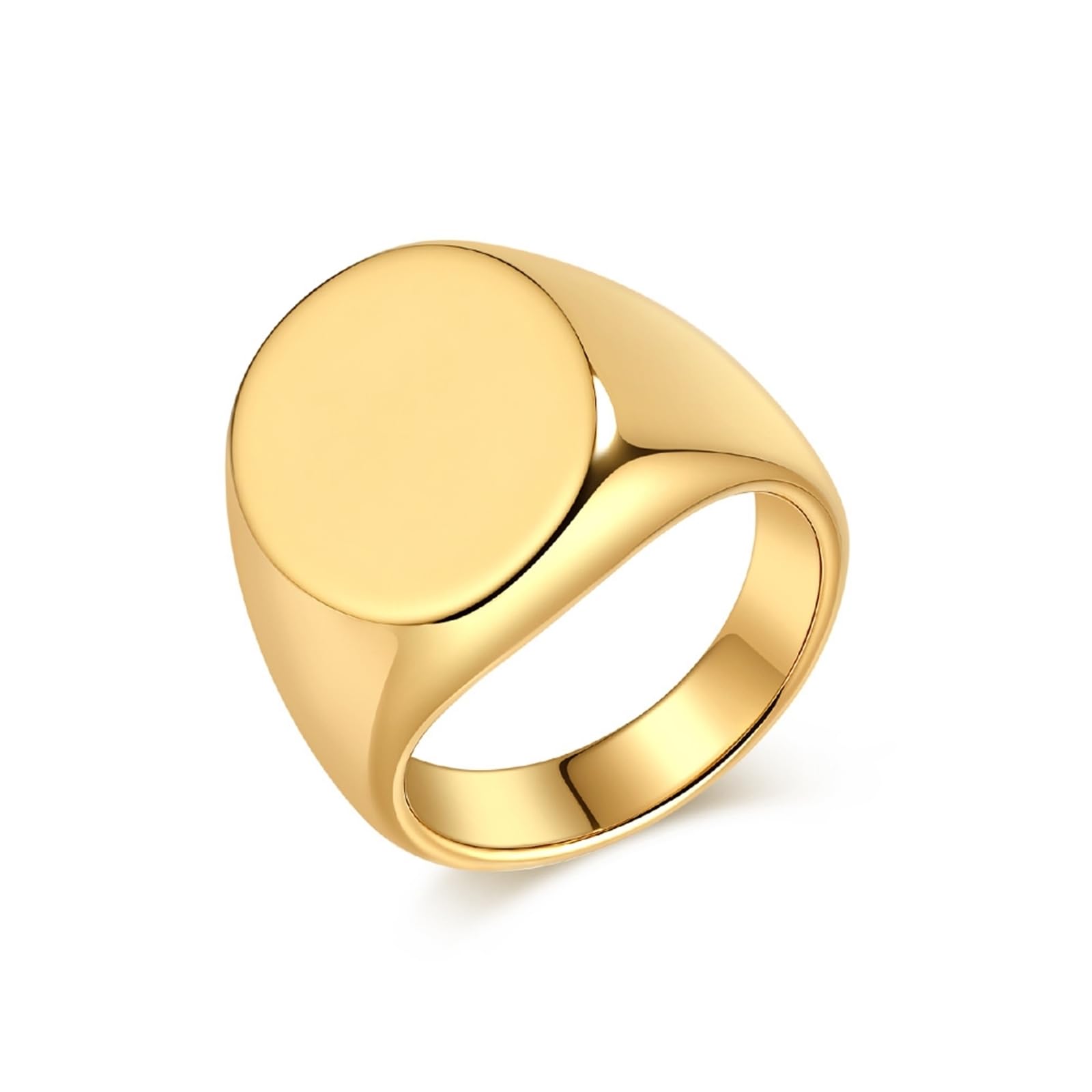 Wycian Custom Tungsten Couple Rings, Matching Bands for Couple Tungsten Polished Signet 21 mm in Gold Size 13, No Gemstone
