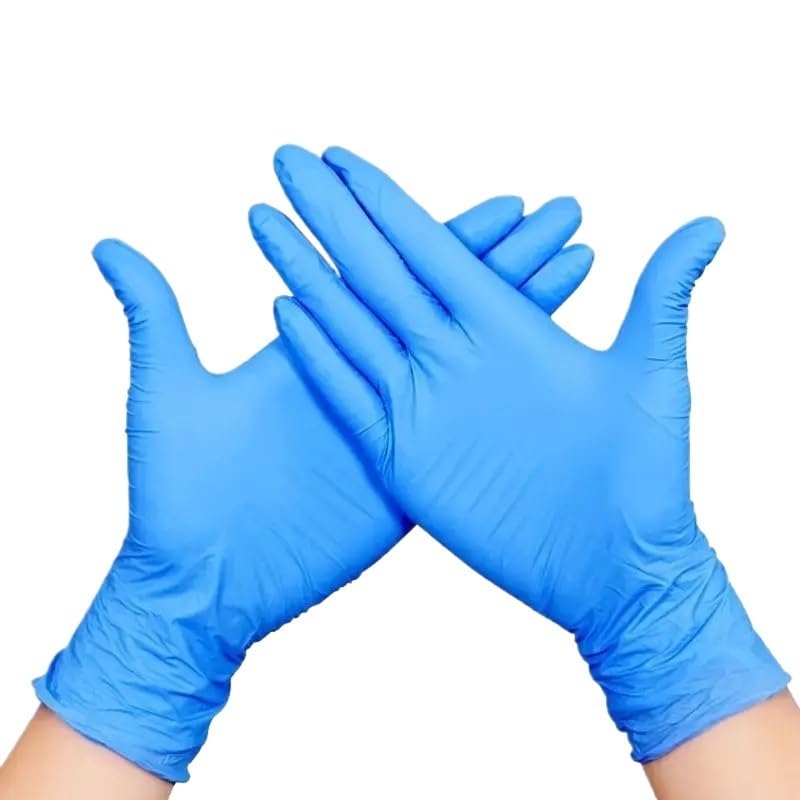 20/50/100 pezzi Guanti monouso in nitrile blu for la pulizia domestica for cucina, for lavare i piatti, impermeabili, senza lattice, in polvere(Blue 50PCS,XL)