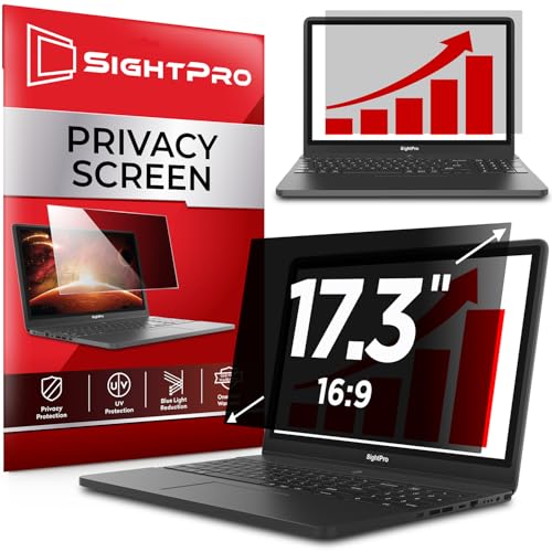 Image of SightPro 17.3 Inch 16:9 Laptop Privacy Screen Filter - Computer Monitor Privacy Shield and Anti-Glare Protector
