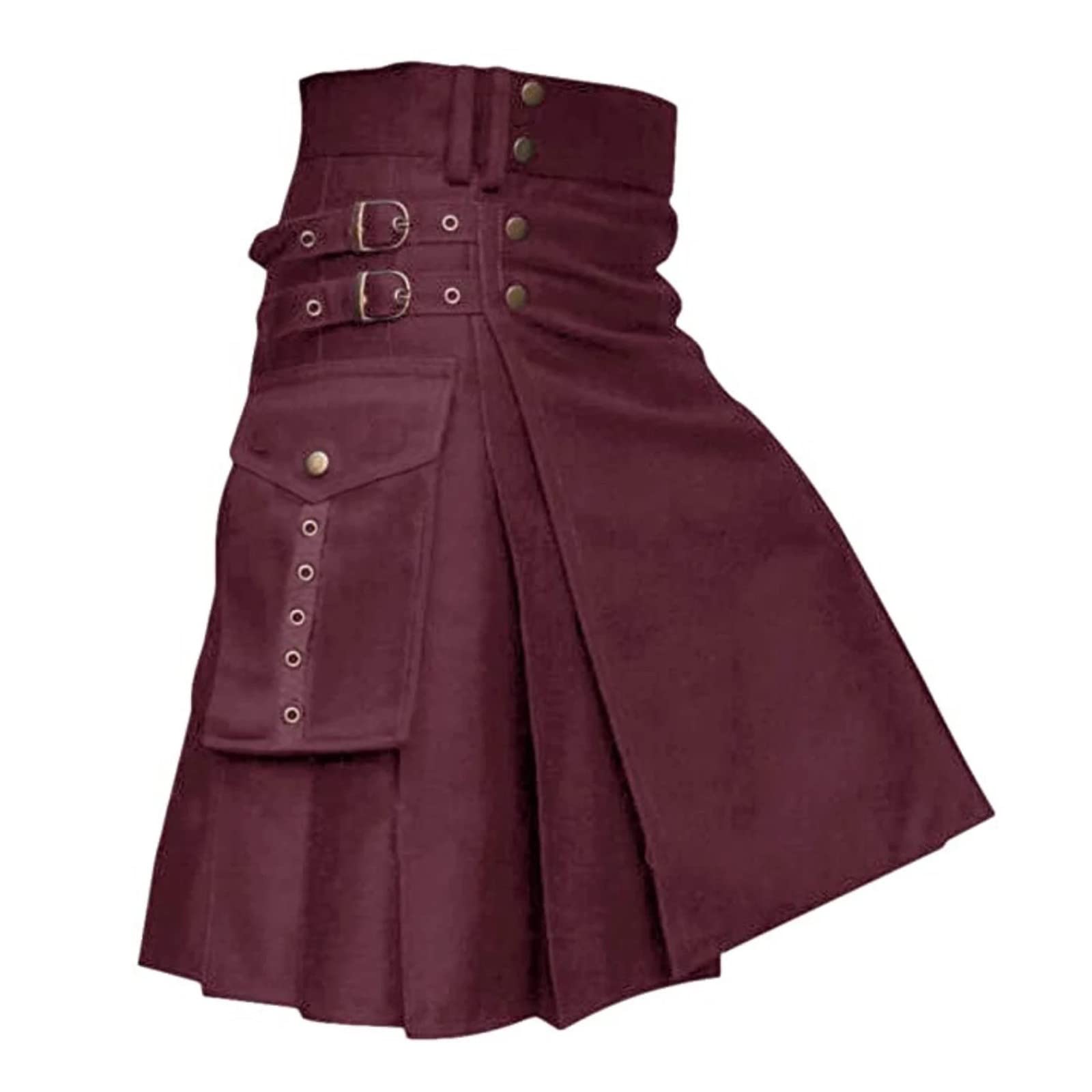 Scottish Kilts for Men Traditional Tartan Skirt Hybrid Utility Vintage Scotland Skirt Gothic Punk Scottish Holiday Festival Kilt