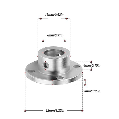 Miniatura 11 de Paquete de 2 acoplamientos de eje de brida de 0.125 in de alta dureza, accesorios de rodamientos de eje de metal de alta dureza, accesorio