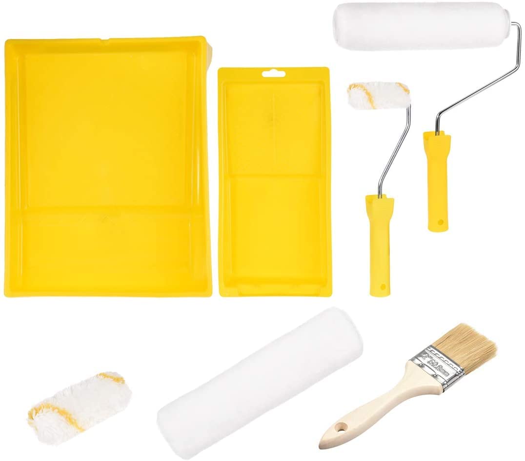 XYWHPGV Kit de rodillo de pintura, rodillo de 3 in / 9 in para tratamiento de pintura de pared en el hogar con bandeja y cepillo(3a372 765ae 51523 0b727 6dd57 e997c
