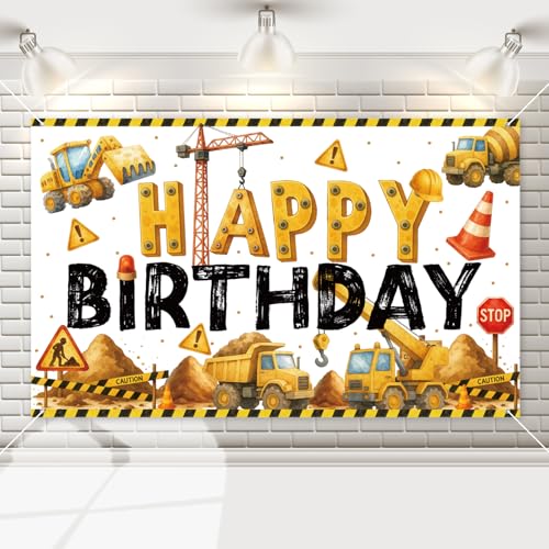 El Mejor Listado de Accesorios de construcción los preferidos por los clientes. 47 110x180cm Fondo de Cumpleaños de Construcción, Suministros Fiesta Cumpleaños Construcción Decoraciones Pósteres Pared Accesorios Fotográficos para Mesa Pastel Fiesta Niños