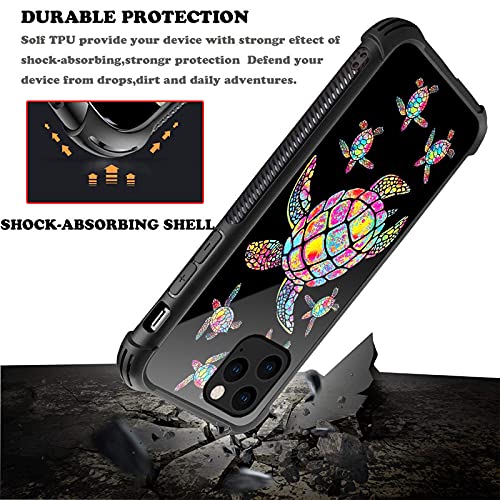 CARLOCA Compatible with iPhone 13 Case,Colorful Rainbow Turtle Family Graphic Design Shockproof Anti-Scratch Drop Protection Case for iPhone 13 - image 4