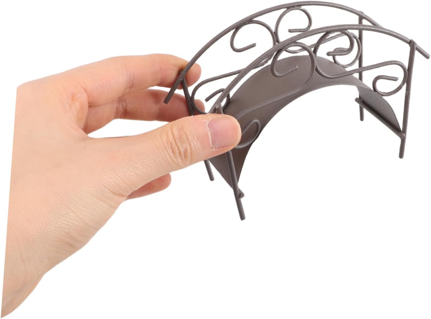 Miniature Arch Bridge Figurine, Iron Garden Accent for DIY Landscaping