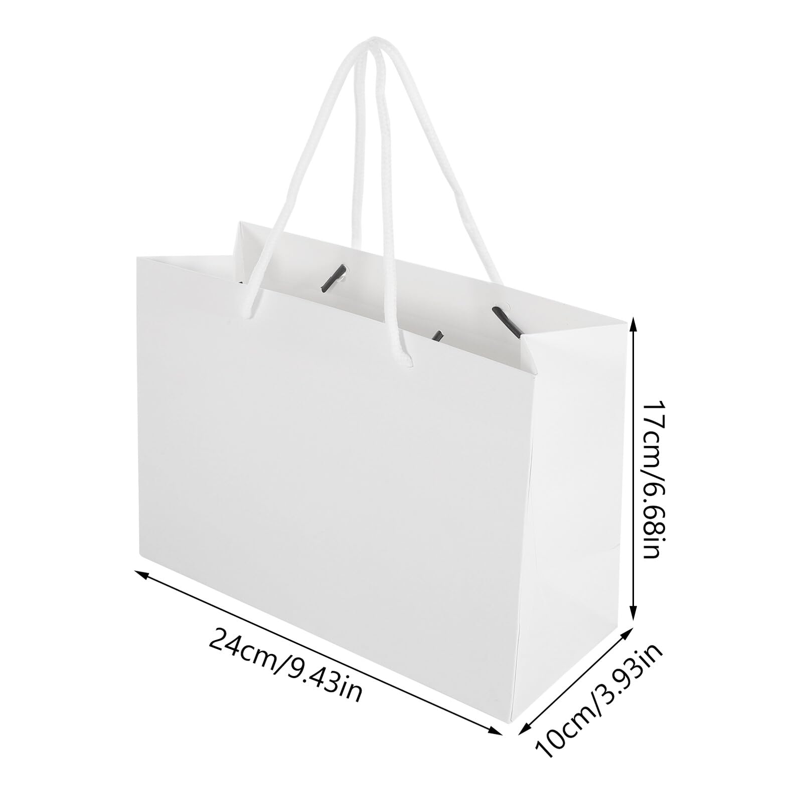 CALLARON 20 Bolsas Reutilizables de Papel Algodón para Regalos y Dulces, Tamaño 24x17x10cm, Portátiles para Cumpleaños y Bodas