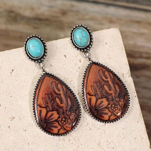 Western Earrings Jewelry for Women, Turquoise Country Style Jewelry for Concerts & Festivals, Lightweight Western Outfit Accessories4