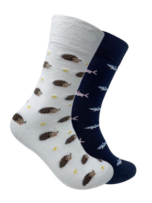 Men's Cotton Crew Length Socks Combed Printed & Colourful Casual Printed Calf Sock, Odour Free - Office/Party/Wedding - Set of 2-image-8