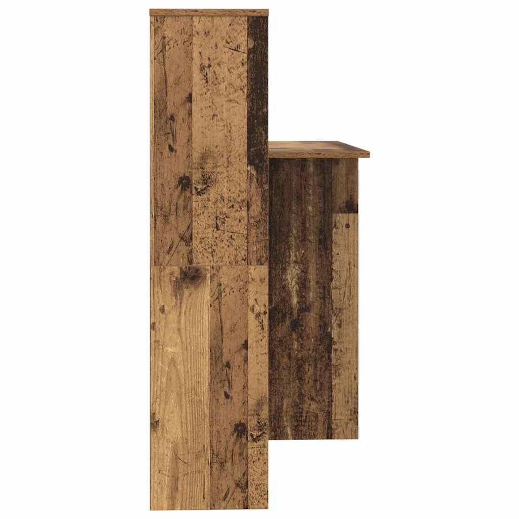Scrivania con Scaffali Legno Vecchio 131,5x50x106,5 cm | Tavolo da lavoro compatto per ufficio a casa e studio, dotato di finitura opaca antiriflesso e ripiani integrati.