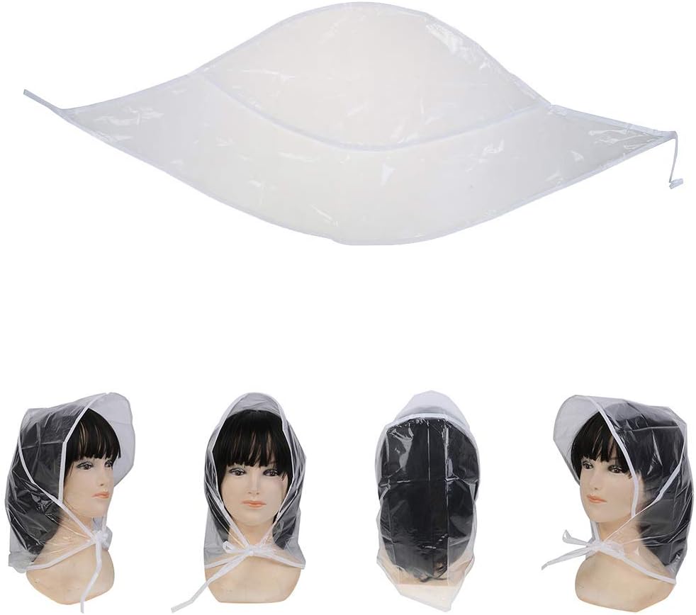 IYSHOUGONG 6 PCS Clear Rain Waterproof Rain Hats Rain Hat Plastic