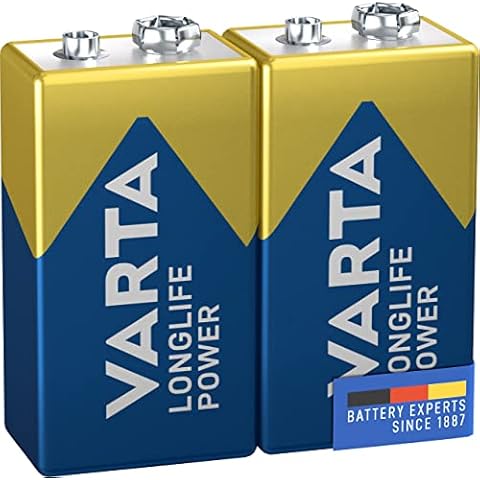VARTA Batterien 9V Blockbatterie, 2 Stück, Longlife Power, Alkaline, für Rauchmelder, Brand- & Feuermelder, Mikrofon Cover