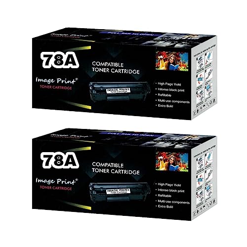 Image of 78A / CE278A Black Toner Cartridge, Compatibility for HP LaserJet P1560, P1566, P1606, M1536DN, L100, L110, L200, L210, L300, L350, L355, L559. (Pack of 2)