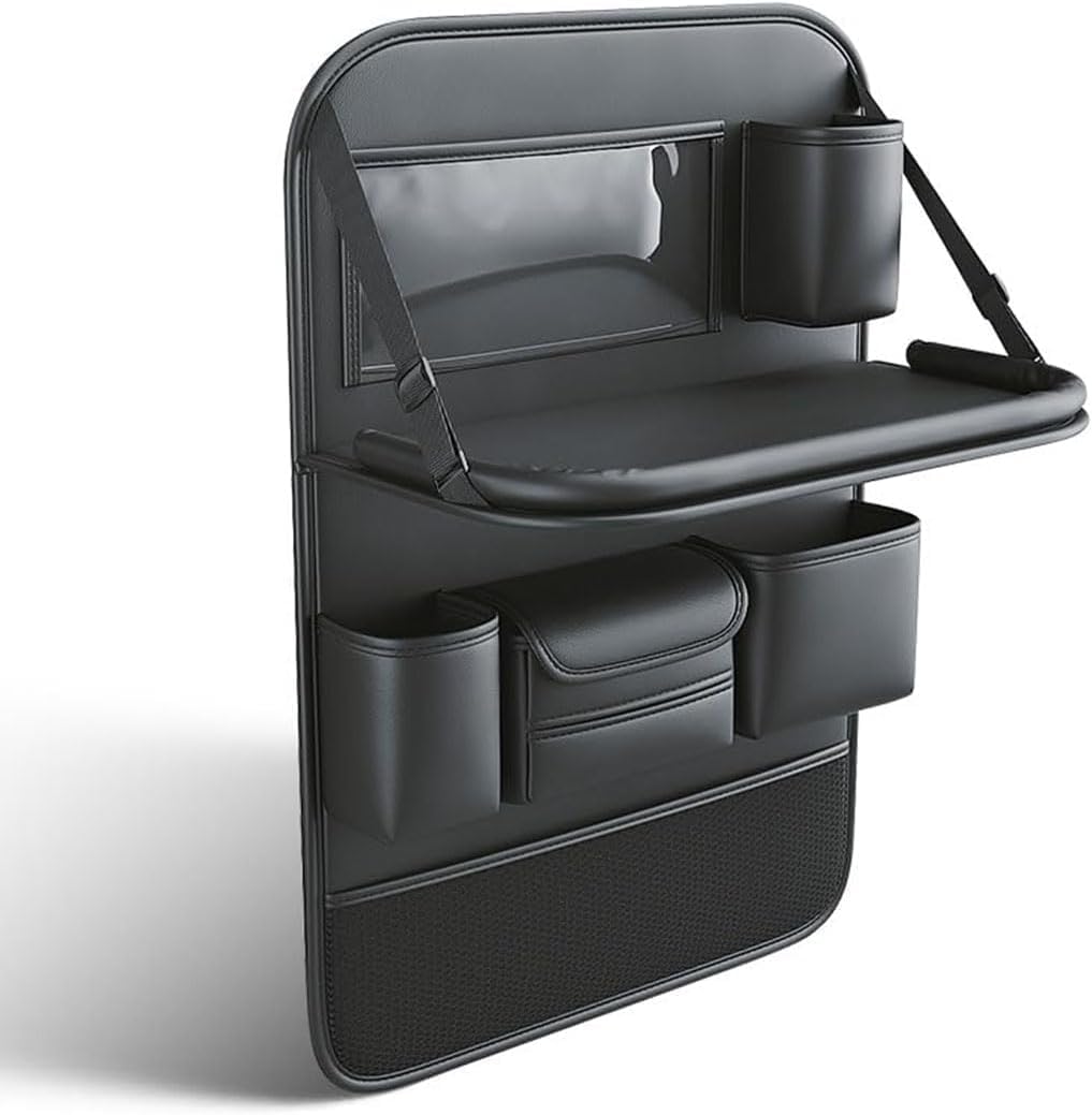 DdaiXQ Car Seat Back Organiser with Tray Table for BYD Atto 2 DM-i EV 2025 2026 2027, Seat Back Protectors Kick Mats, Backseat Organiser,Black/A