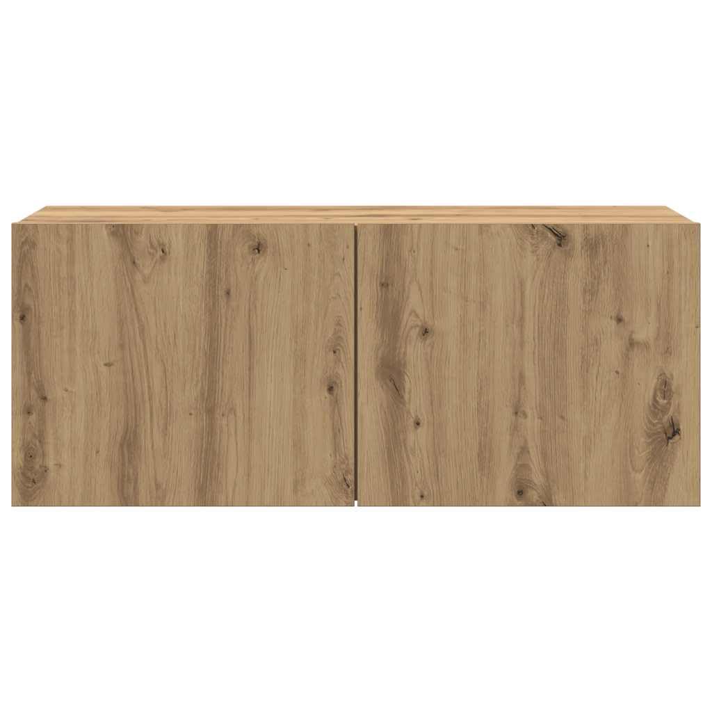 Drewnopochodny Ścienna montażowa Szafka pod telewizor 100x30x41 cm Brąz