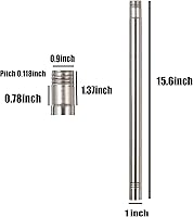 Vista 2 de DIIG Barra de extensión de acero inoxidable de 1 pie para varilla de 1 pulgada de diámetro, adecuada para extensión de asta de bandera de empalme