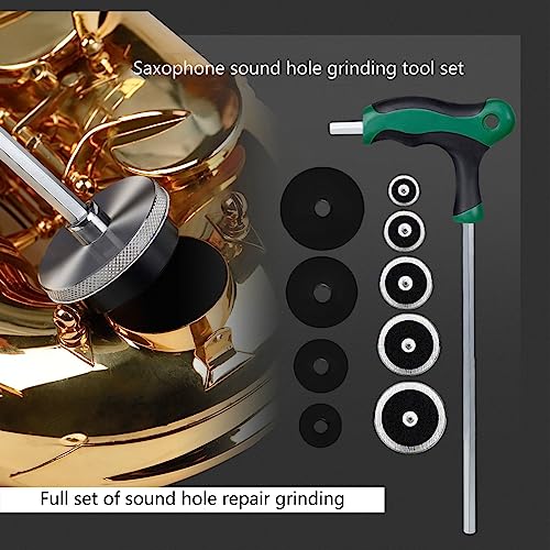 LIANXUE Saxophone Repair Tool 18mm-52mm Saxophone Sound Hole Grinding Leveling Repair Tool Kits Woodwind Instrument Accessories Rubber POM