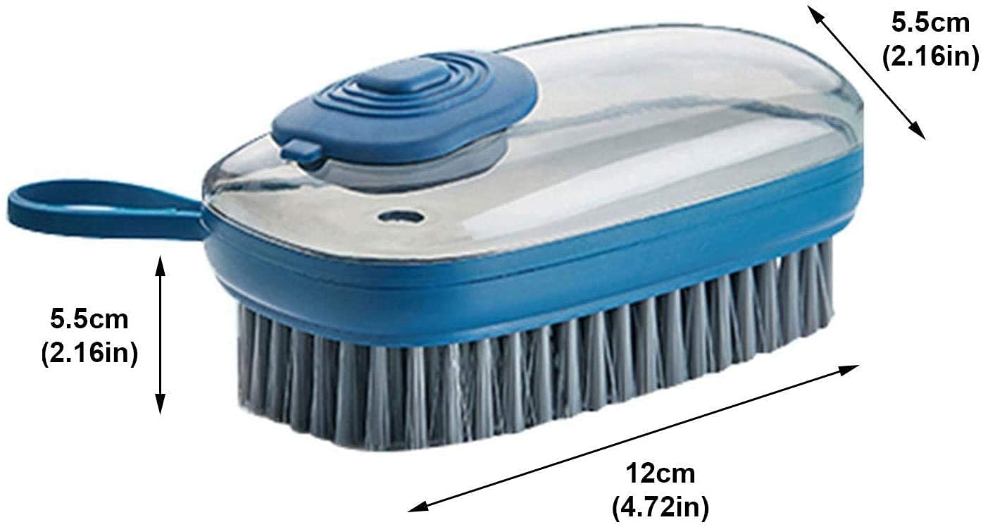Primetan Scrub Brush, Quality Soft Laundry Clothes Shoes Pot Washing Scrubbing Brush, Automatic Liquid Addition, Easy to Grip Household (Dark Green) 2