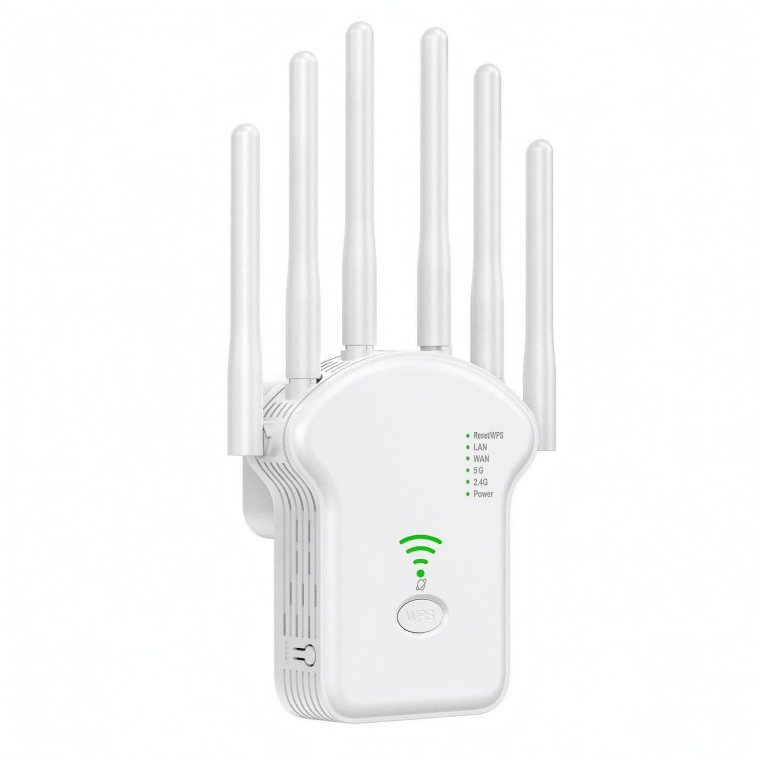 Six Antennas Insertable WPS Button Wireless Transmission Extender Indicator Lights Wall-Mount, White, EU 1200M-image-25