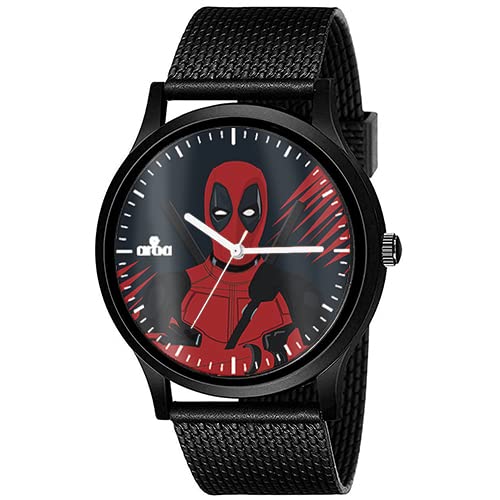 AROA Watch New Watch for Deadpool Minimal Model : 423 Men Black Metal Type Rubber Analog Watch Blue Dial for Men Stylish Watch for Boys (B0C3DJHQR2) Amazon Price History, Amazon Price Tracker