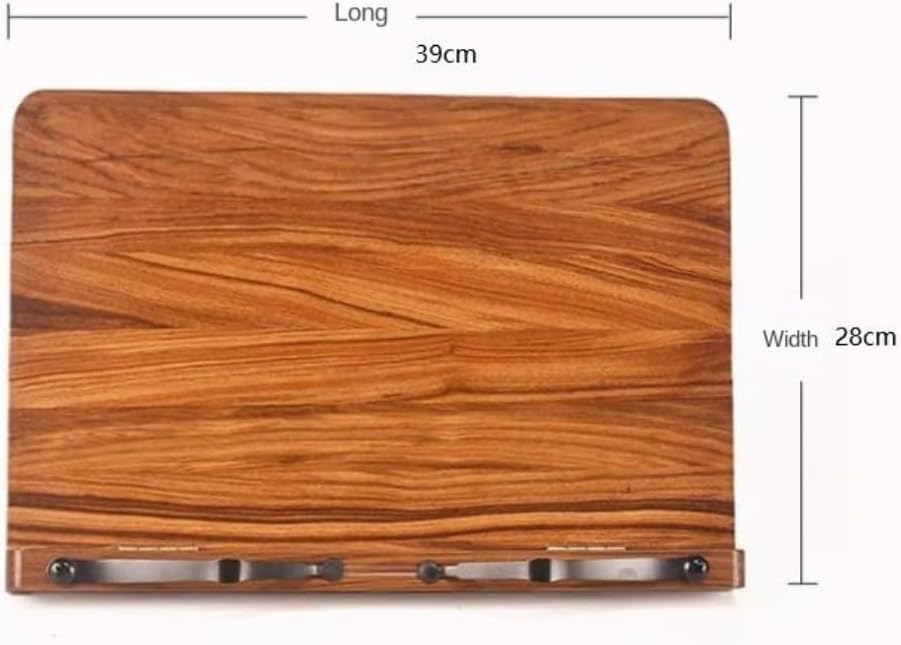 QUQUQ Cookbook Holder for Kitchen Wooden Cook Book Stand Handmade Walnut Book Holder for Reading Hands Free Cookbook Holder Recipe Book Stand(28 * 39cm)