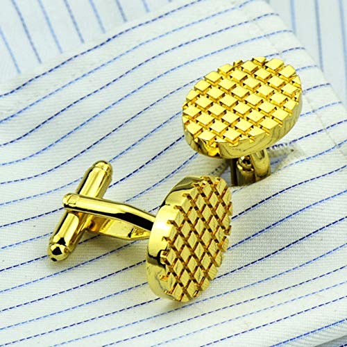 Mancuernillas Ovaladas Doradas para Hombre con Caja miniatura 2