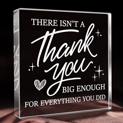 Pozetazas Thank You Gifts for Women Men, Teacher Appreciation Gifts, Square Acrylic Desk Decor,...